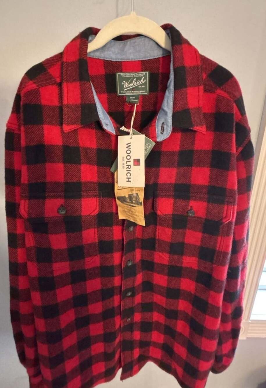 Woolrich Buffalo Plaid Flannel Shirt Size XL Red Black